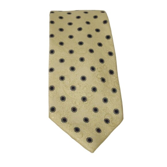 Vintage Winfield Yellow Blue Men Silk Tie Necktie Paisley Flower Work Business - Picture 2 of 7